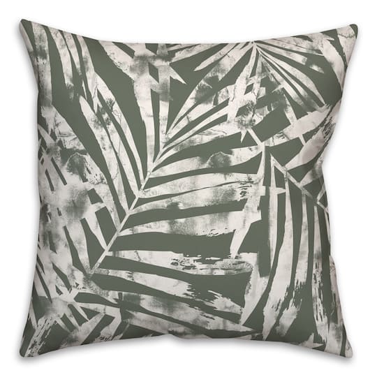 18&#x22; x 18&#x22; Distressed Leaves Indoor/Outdoor Throw Pillow